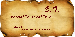 Bondár Terézia névjegykártya
