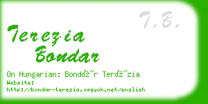 terezia bondar business card